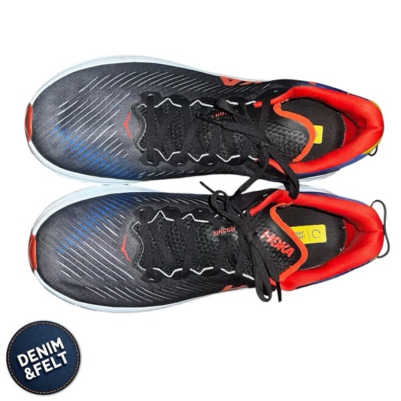 Hoka Rincon 3 Men’s Running Shoes | Color: Black/Dazzling Blue | PREOWNED!!🔥👟 - Picture 8 of 16